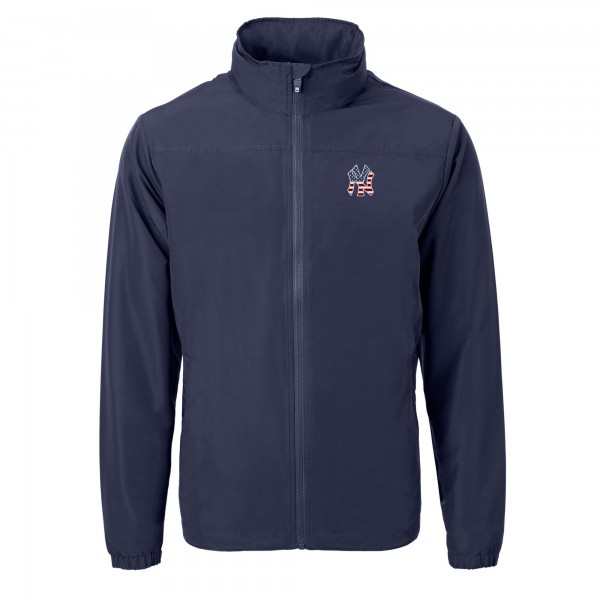 Кофта на молнии New York Yankees Cutter & Buck Americana Logo Charter Eco Knit Recycled - Navy