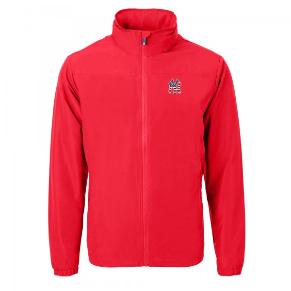 Кофта на молнии New York Yankees Cutter & Buck Americana Logo Charter Eco Knit Recycled - Red