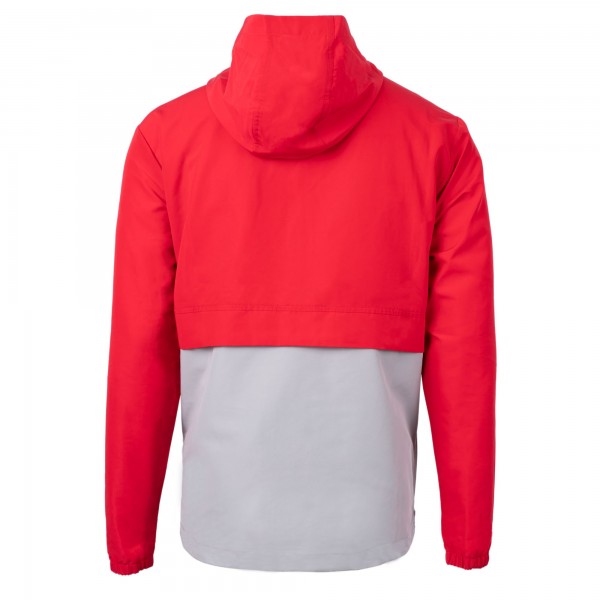 Куртка на короткой молнии Los Angeles Dodgers Cutter & Buck Americana Logo Charter Eco Knit Recycled Anorak - Red/Gray