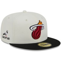 Бейсболка Miami Heat New Era x Staple NBA x Staple Two-Tone 59FIFTY - Cream/Black