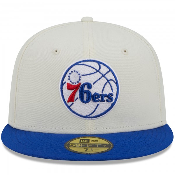 Бейсболка Philadelphia 76ers New Era x Staple NBA x Staple Two-Tone 59FIFTY - Cream/Royal