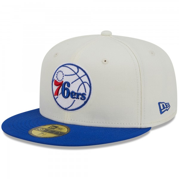 Бейсболка Philadelphia 76ers New Era x Staple NBA x Staple Two-Tone 59FIFTY - Cream/Royal