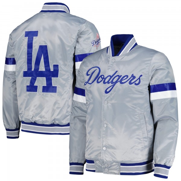 Куртка на кнопках Los Angeles Dodgers Starter Home Game Satin Varsity - Gray