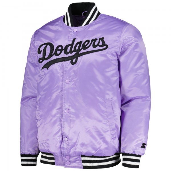 Куртка на кнопках Los Angeles Dodgers Starter Cross Bronx Fashion Satin Varsity - Purple