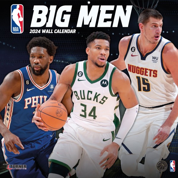 NBA 12 x 12 2024 Big Men 16-Month Wall Calendar