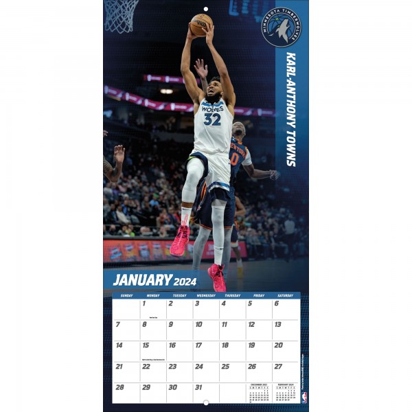 NBA 12 x 12 2024 Big Men 16-Month Wall Calendar