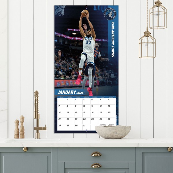 NBA 12 x 12 2024 Big Men 16-Month Wall Calendar