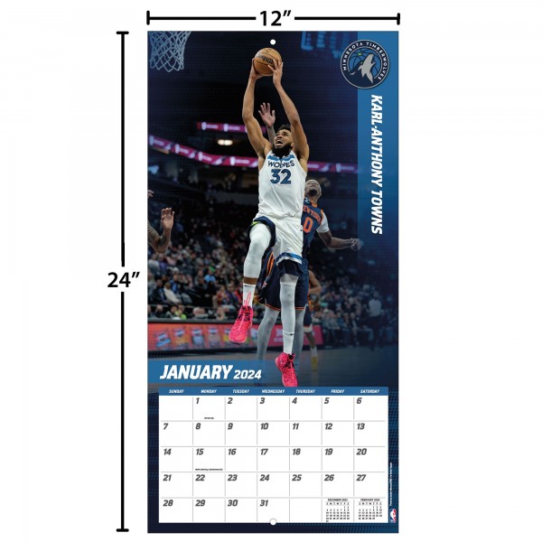 NBA 12 x 12 2024 Big Men 16-Month Wall Calendar