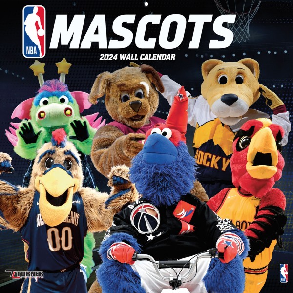 NBA 12 x 12 2024 Mascots 16-Month Wall Calendar