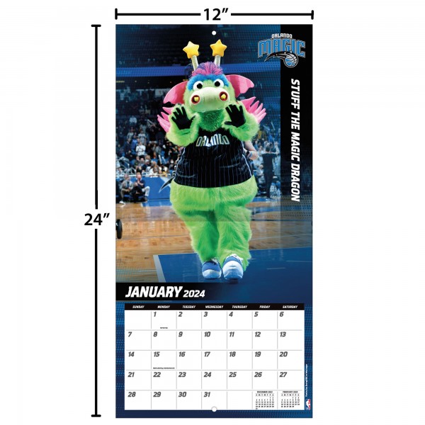 NBA 12 x 12 2024 Mascots 16-Month Wall Calendar