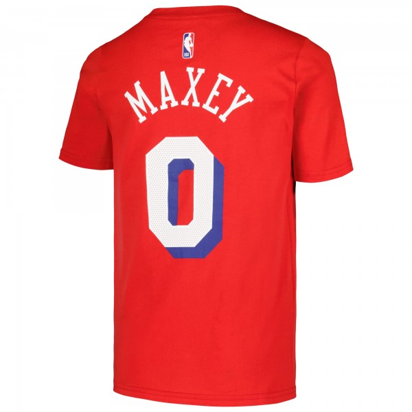 Подростковая Philadelphia 76ers Tyrese Maxey Jordan Brand Red Name & Number Statement T-Shirt