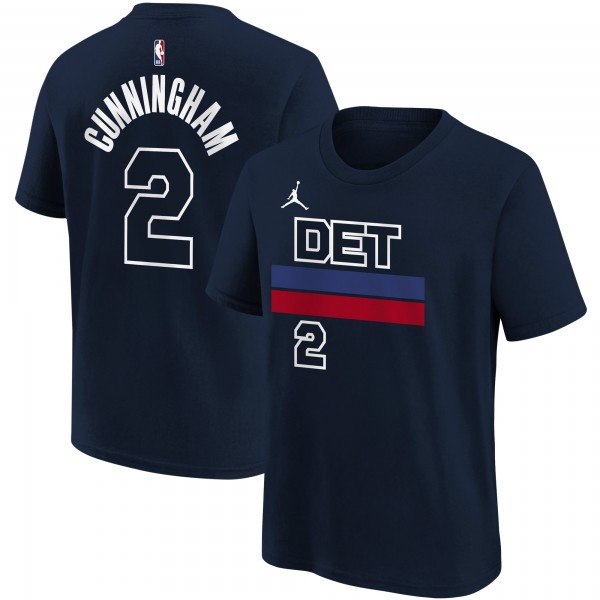 Футболка Cade Cunningham Detroit Pistons Jordan Brand Youth Name & Number Statement - Navy
