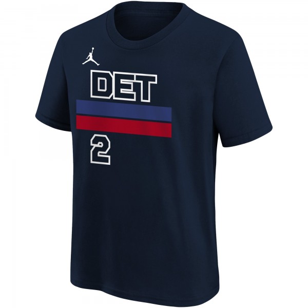 Футболка Cade Cunningham Detroit Pistons Jordan Brand Youth Name & Number Statement - Navy