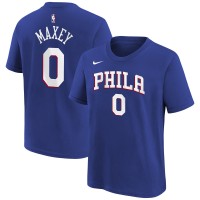 Подростковая Philadelphia 76ers Tyrese Maxey Royal Icon Name & Number T-Shirt