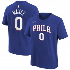Подростковая Philadelphia 76ers Tyrese Maxey Royal Icon Name & Number T-Shirt