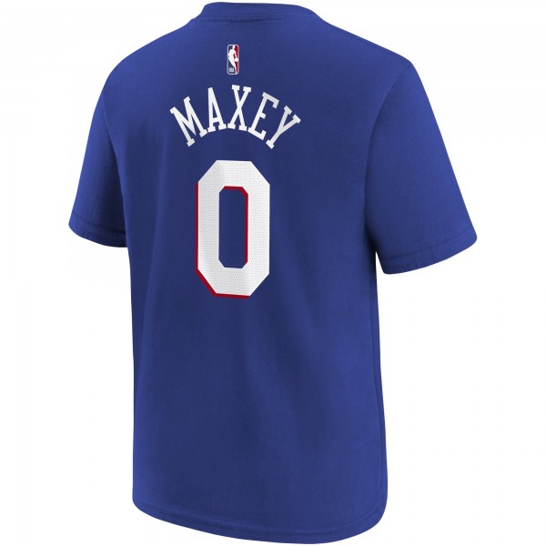 Подростковая Philadelphia 76ers Tyrese Maxey Royal Icon Name & Number T-Shirt