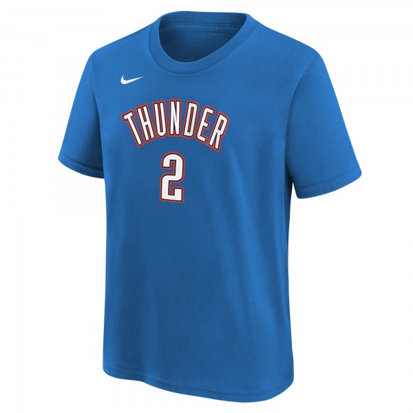 Футболка Youth Oklahoma City Thunder Shai Gilgeous-Alexander Blue Icon Name & Number
