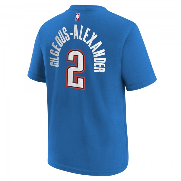 Футболка Youth Oklahoma City Thunder Shai Gilgeous-Alexander Blue Icon Name & Number