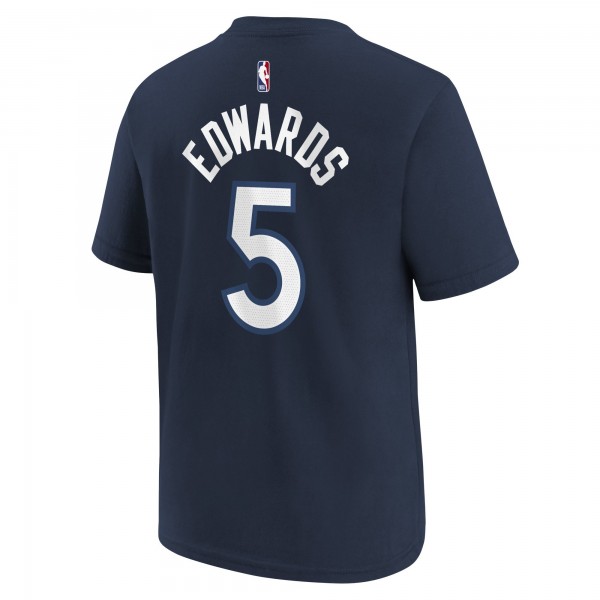 Футболка Anthony Edwards Minnesota Timberwolves Youth Icon Name & Number - Navy
