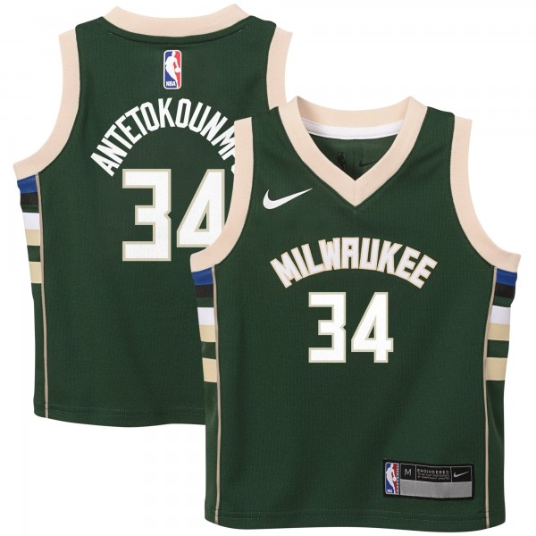 Джерси Preschool Milwaukee Bucks Giannis Antetokounmpo Nike Hunter Green Swingman Player - Icon Edition
