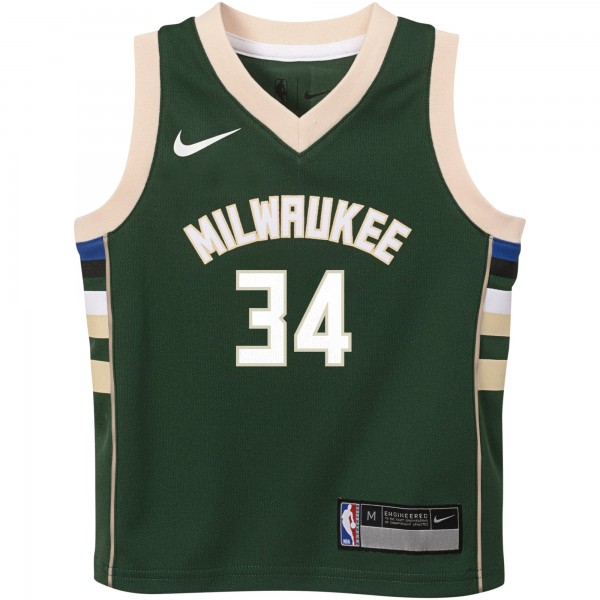 Джерси Preschool Milwaukee Bucks Giannis Antetokounmpo Nike Hunter Green Swingman Player - Icon Edition