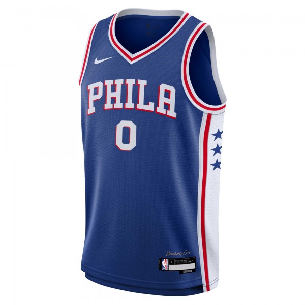 Подростковая Philadelphia 76ers Tyrese Maxey Nike Royal Swingman Jersey - Icon Edition