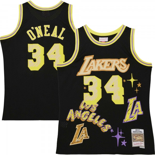 Игровая джерси Shaquille ONeal Los Angeles Lakers Mitchell & Ness 1996/97 Swingman Sidewalk Sketch - Black