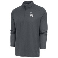Кофта на короткой молнии Los Angeles Dodgers Antigua Metallic Epic - Heather Charcoal