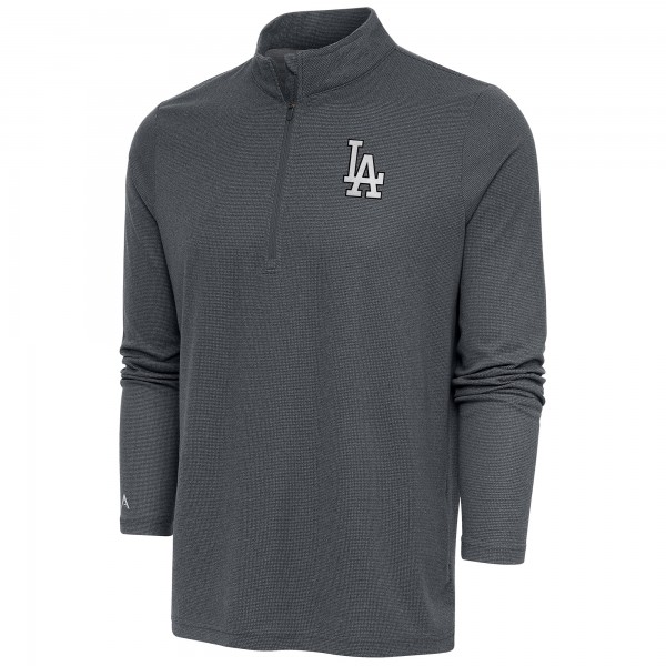 Кофта на короткой молнии Los Angeles Dodgers Antigua Metallic Epic - Heather Charcoal