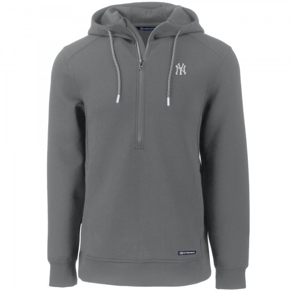 Толстовка New York Yankees Cutter & Buck Gray Roam Eco Half-Zip Recycled