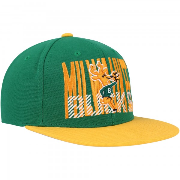 Бейсболка Milwaukee Bucks Mitchell & Ness SOUL Cross Check - Hunter Green