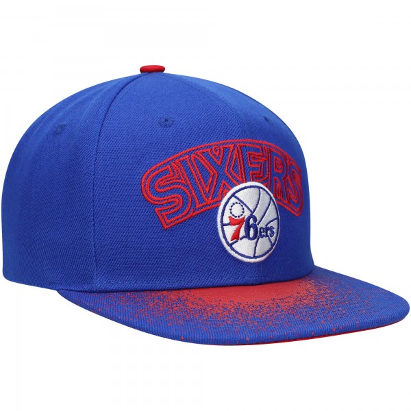 Бейсболка Philadelphia 76ers Mitchell & Ness Hardwood Classics Energy Re-Take Speckle Brim - Blue