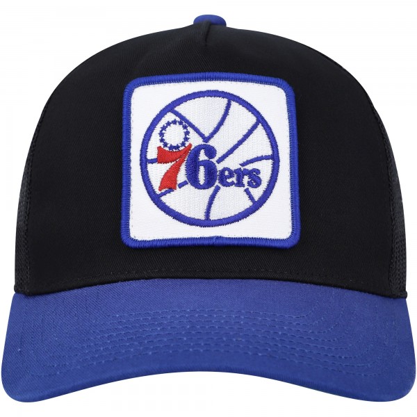 Бейсболка Philadelphia 76ers Mitchell & Ness SOUL Truck It Trucker - Black/Blue