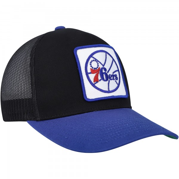 Бейсболка Philadelphia 76ers Mitchell & Ness SOUL Truck It Trucker - Black/Blue