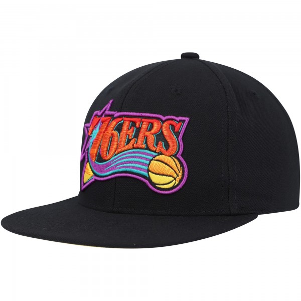 Бейсболка Philadelphia 76ers Mitchell & Ness Soul High-Grade Fade Undervisor - Black