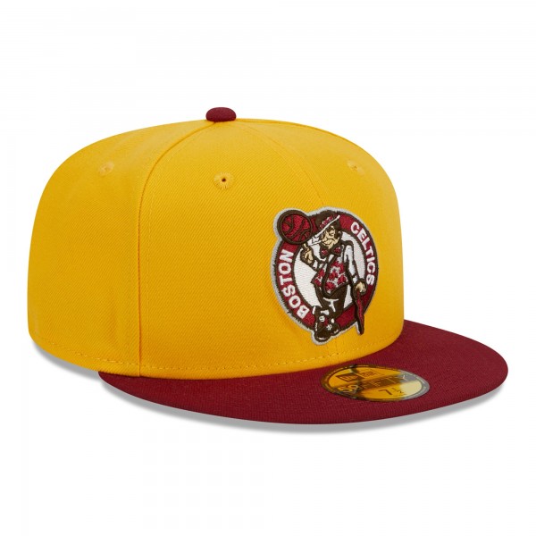 Бейсболка Boston Celtics New Era Fall Leaves 2-Tone 59FIFTY - Yellow/Red