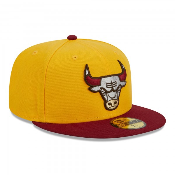 Бейсболка Chicago Bulls New Era Fall Leaves 2-Tone 59FIFTY - Yellow/Red