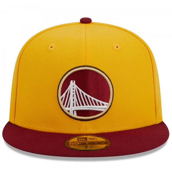 Бейсболка Golden State Warriors New Era Fall Leaves 2-Tone 59FIFTY - Yellow/Red