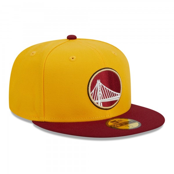 Бейсболка Golden State Warriors New Era Fall Leaves 2-Tone 59FIFTY - Yellow/Red