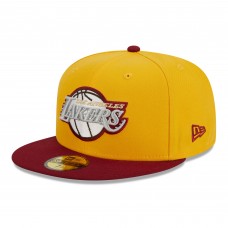 Бейсболка Los Angeles Lakers New Era Fall Leaves 2-Tone 59FIFTY - Yellow/Red
