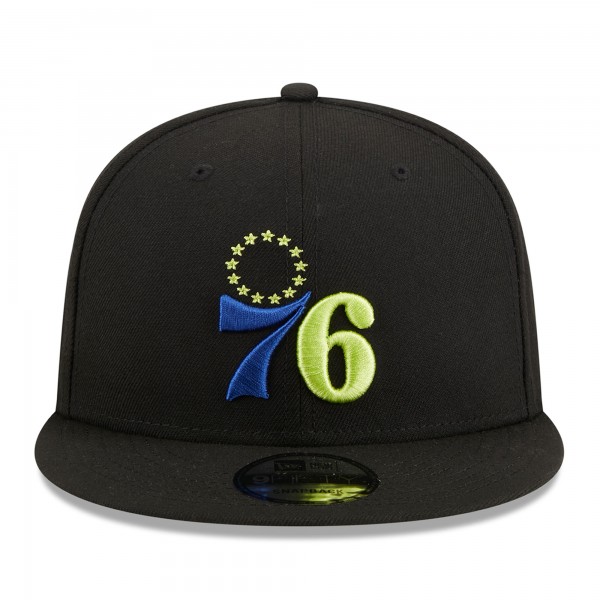 Бейсболка Philadelphia 76ers New Era Neon Pop 9FIFTY - Black