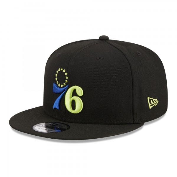 Бейсболка Philadelphia 76ers New Era Neon Pop 9FIFTY - Black