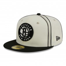 Бейсболка Brooklyn Nets New Era Piping 2-Tone 59FIFTY - Cream/Black