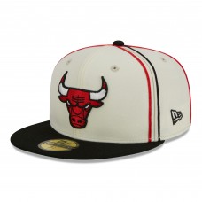 Бейсболка Chicago Bulls New Era Piping 2-Tone 59FIFTY - Cream/Black