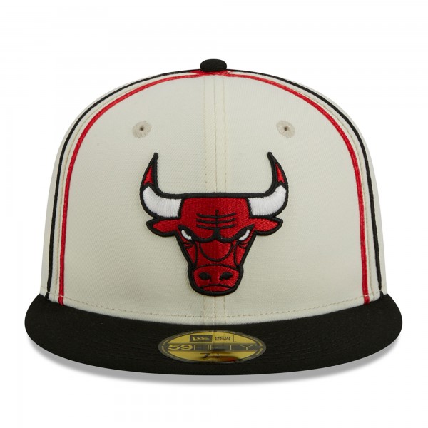 Бейсболка Chicago Bulls New Era Piping 2-Tone 59FIFTY - Cream/Black