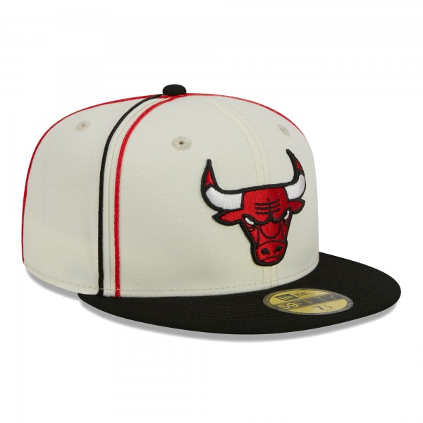 Бейсболка Chicago Bulls New Era Piping 2-Tone 59FIFTY - Cream/Black
