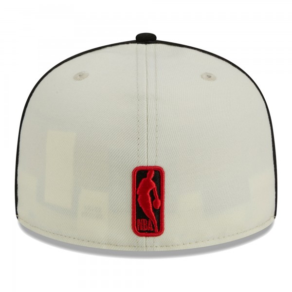 Бейсболка Chicago Bulls New Era Piping 2-Tone 59FIFTY - Cream/Black
