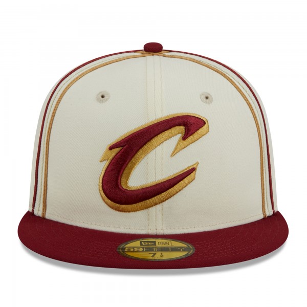 Бейсболка Cleveland Cavaliers New Era Piping 2-Tone 59FIFTY - Cream/Wine