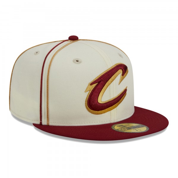 Бейсболка Cleveland Cavaliers New Era Piping 2-Tone 59FIFTY - Cream/Wine