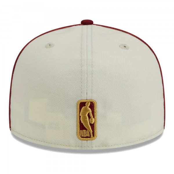 Бейсболка Cleveland Cavaliers New Era Piping 2-Tone 59FIFTY - Cream/Wine